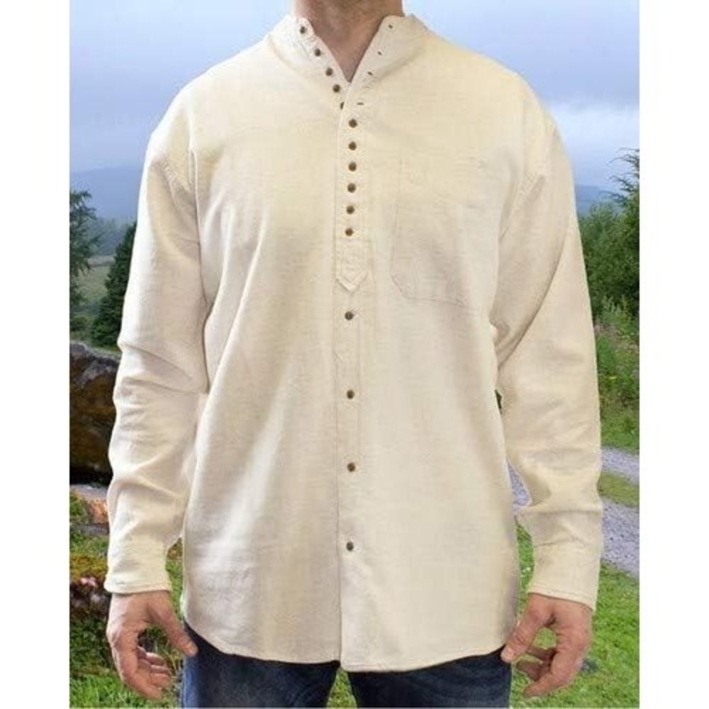 Carrolls‎ Irish Gifts Civilian Grandfather Shirt, Stone Colour, (Size XL)